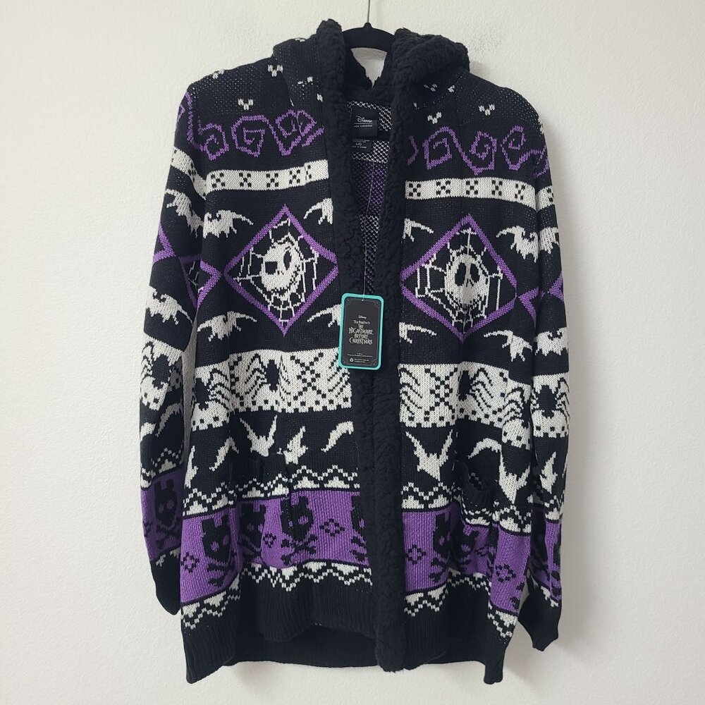 Her Universe Nightmare Before Christmas Sherpa Cardigan Plus Size L Black Purple